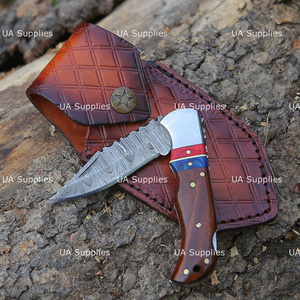 Premium Handmade Damascus Back <b>Lock</b> Folding Knife Razor Sharp Pocket Hunting Knife OEM ODM Factory - Product Image 6