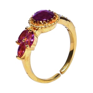 แหวนพลอยโกเมนทัวมาลีนชุบทองเงินสเตอร์925 - Product Image 1