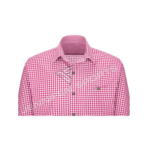 Chemises habillées bavaroises pour hommes à manches longues, rose et blanc, pour l'Oktoberfest, prix raisonnable, service OEM - Product Image 2