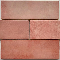 Carrelage en terre cuite rouge naturelle pour extérieur, sol et mur, finition mate rustique, allée, patio, jardin, fabriqué au Bangladesh