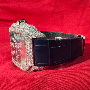 Reloj de Cuarzo de Lujo Moderno y Elegante con Correa Azul, Estilo Hip-hop, con Moissanita, para Hombre y Mujer, con Certificación de Diamante - Product Image 1