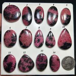Cabujón de Cuarzo Natural Rosa y Negro, Piedra Preciosa Pulida Suelta para Joyería, Anillo, Colgante, AMAN GEMS JEWELLERY, Color Rajasthan - Product Image 5