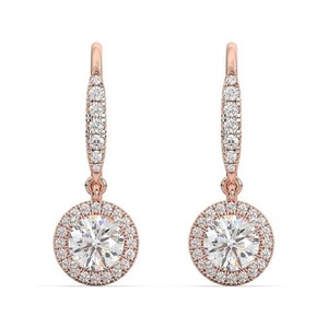 Luxury Round Cut <b>Dangle</b> Hoop <b>Earrings</b> Diamond Ladies Moissanite <b>Earrings</b> for Women Wear at Affordable Price - Product Image 1