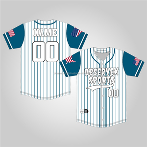 เสื้อเบสบอลและซอฟต์บอลแขนสั้นแบบกำหนดเองคุณภาพสูง เสื้อเบสบอล OEM แบบซับลิเมชั่น เสื้อเบสบอลแบบเรียบ เสื้อเบสบอลแบบสวมหัว - Product Image 1
