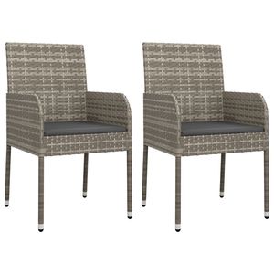 Modular <b>Grey</b> Pe Rattan Garden Dining Set 2 Seater Steel <b>Frame</b> Contemporary Outdoor Furniture - Product Image 6