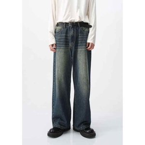 Wholesale Unisex Blue <b>Jeans</b> Designer's Ripped Pencil Stretch Canvas Pants Slim Fit High Loose Style Autumn Solid 100% Cotton - Product Image 2