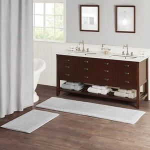 Tapis de bain rectangulaire tufté de haute qualité 100% coton, antidérapant et adapté aux animaux domestiques, absorbant l'eau, design moderne pour usage domestique - Product Image 6