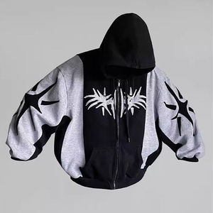 Conjunto de Sudadera con Capucha y Pantalones de Chándal de Felpa con Parches Bordados, 100% Algodón Ecológico, Estilo Desgastado, para Hombre y Mujer, Corte Oversize, de Fabricantes Personalizados - Product Image 2