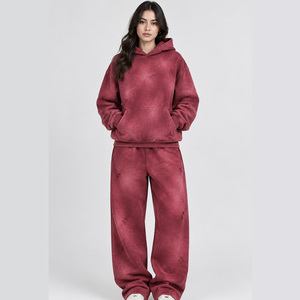 Premium Custom Women’s Sunfade Tracksuit <b>Vintage</b> Washed <b>Sweatshirt</b> & Jogger Set Urban Streetwear Clothing Manufacturer - Product Image 1