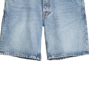 Short en jean droit taille mi-haute respirant pour l'été, 100 % coton tricoté, boutonné - Product Image 6