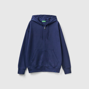 Sweat à capuche décontracté pour homme 100 % coton avec logo personnalisé, fermeture éclair, coupe ample et régulière, en tissu polaire thermique pour l'hiver - Product Image 4