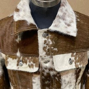 Chaqueta estilo western para mujer, nueva, con flecos, de cuero genuino de vaca, estilo vintage, chaqueta vaquera para hombre - Product Image 5