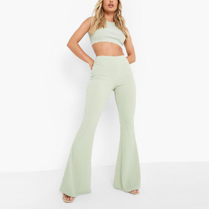 Pantalon large pour femme style hip-hop, taille élastique, devant plat, logo brodé personnalisable – Meilleure vente - Product Image 3