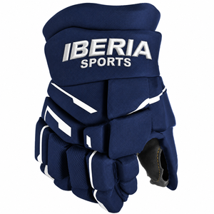 Guantes de Hockey sobre Hielo IBERIA Premium Azul Marino y Amarillo |   Guantes de Protección para Jugadores de Hockey |   OEM Personalizado al por Mayor - Product Image 2