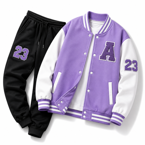 Custom Varsity <b>Jacket</b> Set <b>Jacket</b> Pants | Oversized Streetwear Letterman <b>Jacket</b> & Jogger Set | OEM Clothing Manufacturer - Product Image 5
