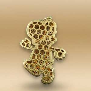 Colgante de dibujos animados de Yoshi, plata de ley 925, oro de 18 quilates, moissanita, corte brillante redondo, estilo hip hop, regalo unisex - Product Image 2