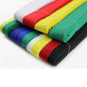 Custom Logo 100% Cotton Stretch Multi-Color Stripe Lightweight Breathable Durable Unisex Martial <b>Arts</b> Training Belt Judo BJJ - Product Image 2