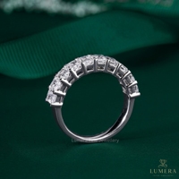 Anillo de Eternidad de Diamantes Cultivados en Laboratorio con Corte Radiante, Certificado por IGI, de Lujo, para Aniversario de Bodas, para Mujer
