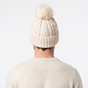 Bonnet d'hiver unisexe en tricot côtelé, doux et chaud, avec pompon en tricot torsadé épais, idéal pour les activités extérieures par temps froid - Product Image 2