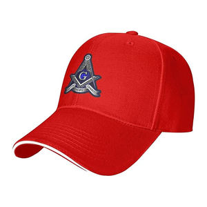 Casquette de baseball maçonnique pour homme, style sport tendance, logo personnalisé brodé sur les panneaux avant gauche et droit, fermeture à boucle dorée réglable - Product Image 2