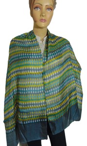 Écharpe en soie 100% pour femmes, imprimé géométrique en chevron, longue, accessoire de mode, multifonctionnelle, toutes saisons, tenue décontractée - Product Image 6