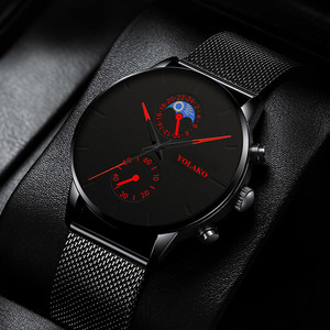 นาฬิกาข้อมือผู้ชายแฟชั่น 7065 สายสตีลถักบางเฉียบ นาฬิกาสปอร์ตชาย 2021 Montres Hommes - Product Image 2