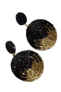 Mignonne broderie perlée à la main noire avec cercle d'or balancent avec un style de luxe et une belle touche tendance par Hiba Enterprises - Product Image 3