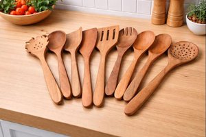 Collection de couverts haut de gamme en acier inoxydable et bois, fourchettes, cuillères, couteaux, vaisselle pour la maison, les restaurants, les hôtels et la restauration - Product Image 5