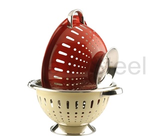 Stainless Steel Capsule <b>Colander</b> Colored Strain Foods Such As Pasta or Rice or to Rinse Vegetables and Fruits - Product Image 1