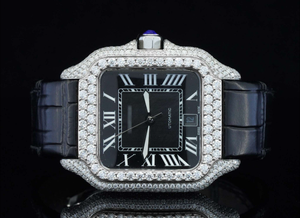 Reloj de Lujo de Fabricación India con Cuarzo Moissanite y Acero Inoxidable para Regalo de Aniversario o Vacaciones, Disponible a Precio de Fábrica - Product Image 1