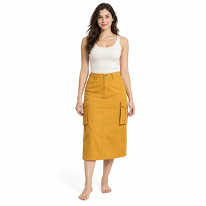 Trouvez des vêtements pratiques pour tous les jours avec la jupe cargo pour femme, dotée d'un tissu résistant, de poches spacieuses et d'un design confortable. - Product Image 4