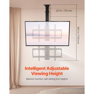 Supporto TV da Soffitto Motorizzato Elettrico Regolabile per TV da 32-55 Pollici, Staffa TV Ribaltabile - Product Image 2