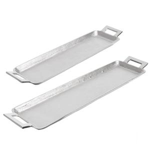 Wedding Decor <b>Gold</b> <b>Serving</b> <b>Tray</b> With Handles Polished Metal Finish Solid Color Residential Use Decorative Luxury <b>Trays</b> For Home - Product Image 5