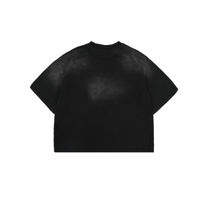 T-shirt graphique surdimensionné personnalisé, imprimé crâne vintage, streetwear vieilli, 100% coton écologique, 300g, tissu épais, marque privée - Product Image 2