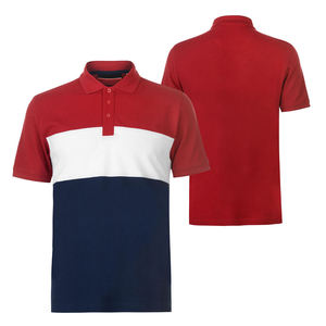 Polo Personalizado Rojo, Blanco y Azul Marino, Diseño de Bloques de Color, Polo de Golf de Poliéster que Absorbe la Humedad, Uniforme Deportivo - Product Image 5