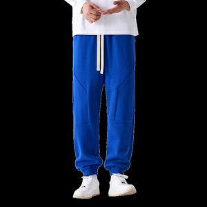 Men's Black Casual Sweatpants Drawstring <b>Elastic</b> <b>Waist</b> Jogger Pants Autumn Solid Color <b>Trousers</b> - Product Image 4