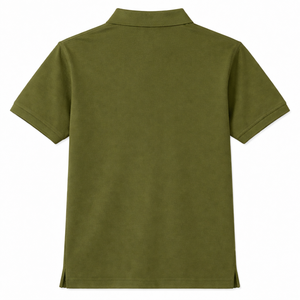Polo de Algodón Verde Oliva para Hombre, Manga Corta, Cuello con Botones, Uso Diario Informal, Transpirable, Tejido de Punto, OEM, ODM, Venta al Por Mayor - Product Image 4