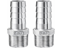 Raccord rapide mâle C-Way en acier inoxydable 304, embout cannelé 13 mm 1/2 po, collier de serrage haute pression pour l'alimentation et les boissons