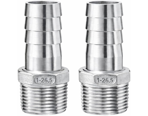 Raccord rapide mâle C-Way en acier inoxydable 304, embout cannelé 13 mm 1/2 po, collier de serrage haute pression pour l'alimentation et les boissons - Product Image 1