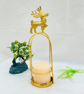 เชิงเทียนโลหะหัวกวางบึงเสาแบบชนบทสำหรับเตาผิงแมนเทิลงานแต่งงานหรืออุปกรณ์ตกแต่งบ้านเทศกาลคริสต์มาส - Product Image 1