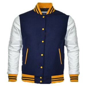 Wool Body Leather Sleeves New Design 2025 Custom Made Whole Sale Light Weight Letterman Varsity Jackets Jacket For Men - Product Image 1