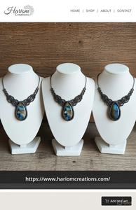 Collar de Macramé Hecho a Mano con Labradorita, Colgante de Piedra Preciosa Estilo Boho, Ajustable, con Cuerda Negra, Regalo de Joyería para Mujer - Product Image 2