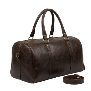 Bolsa de viaje de fin de semana de cuero premium, bolsa de lona de piel auténtica, equipaje de mano, bolsa de noche para hombres y mujeres, para viajes de negocios, bolsa de gimnasio - Product Image 1