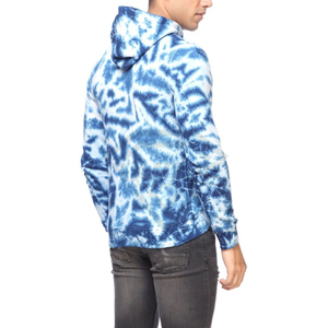 ผู้ผลิตเสื้อฮู้ดดี้ผู้ชายสีน้ำเงินแบบ Tie Dye ขายส่ง เสื้อสเวตเชิ้ตผ้าฝ้ายลำลองแบบสวมหัว เสื้อฮู้ดดี้สตรีทแวร์ เสื้อผ้าผู้ชาย - Product Image 2