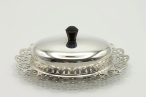 Minimalist Silver Butter Dish With Lid Elegant Simple Design <b>Covered</b> Butter Storage Ideal For <b>Dining</b> <b>Table</b> Use From India - Product Image 2