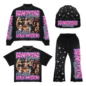 Ensemble de survêtement tendance 2026 personnalisé de haute qualité, hiver, coupe-vent, respirant, avec sweat à capuche zippé et poches latérales, effet délavé soleil - Product Image 4