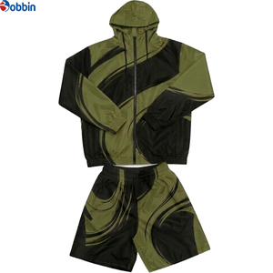 Conjuntos de Verano de Moda para Unisex, con Logotipo Personalizado, Impermeables, Conjunto Corto de 2 Piezas, Chaqueta con Capucha y Pantalones Cortos, Sublimación - Product Image 1