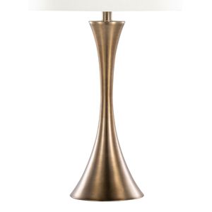 Lenuxe Juego de 2 Lámparas de Mesa Contemporáneas de Metal Grandview Gallery, Base de Bronce Dorado Mate con Pantalla de Lino Blanco, Juego de 2 Piezas - Product Image 5