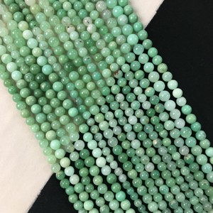 Cuentas Redondas Lisas de Crisoprasa 100% Naturales, Certificadas por IGI, Grado AA, de 4mm-6mm, Color Verde Piedra, Gemas Vivaaz para Joyería - Product Image 3