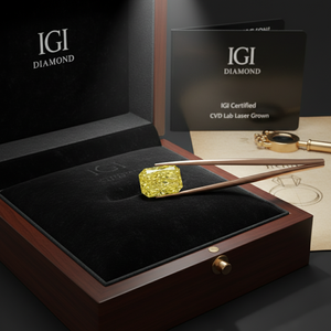 Diamant Jaune Fantaisie Intense 0,97 CT Taille Radiant, Cultivé en Laboratoire, pour Fabrication de Bijoux, VS1 Certifié IGI, CVD, Percé au Laser, Diamant JC - Product Image 3